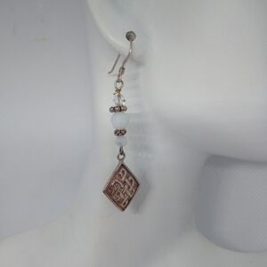 Elegant Silver and Moonstone Celtic Knot Dangle Earrings Gift Casual Birthday
